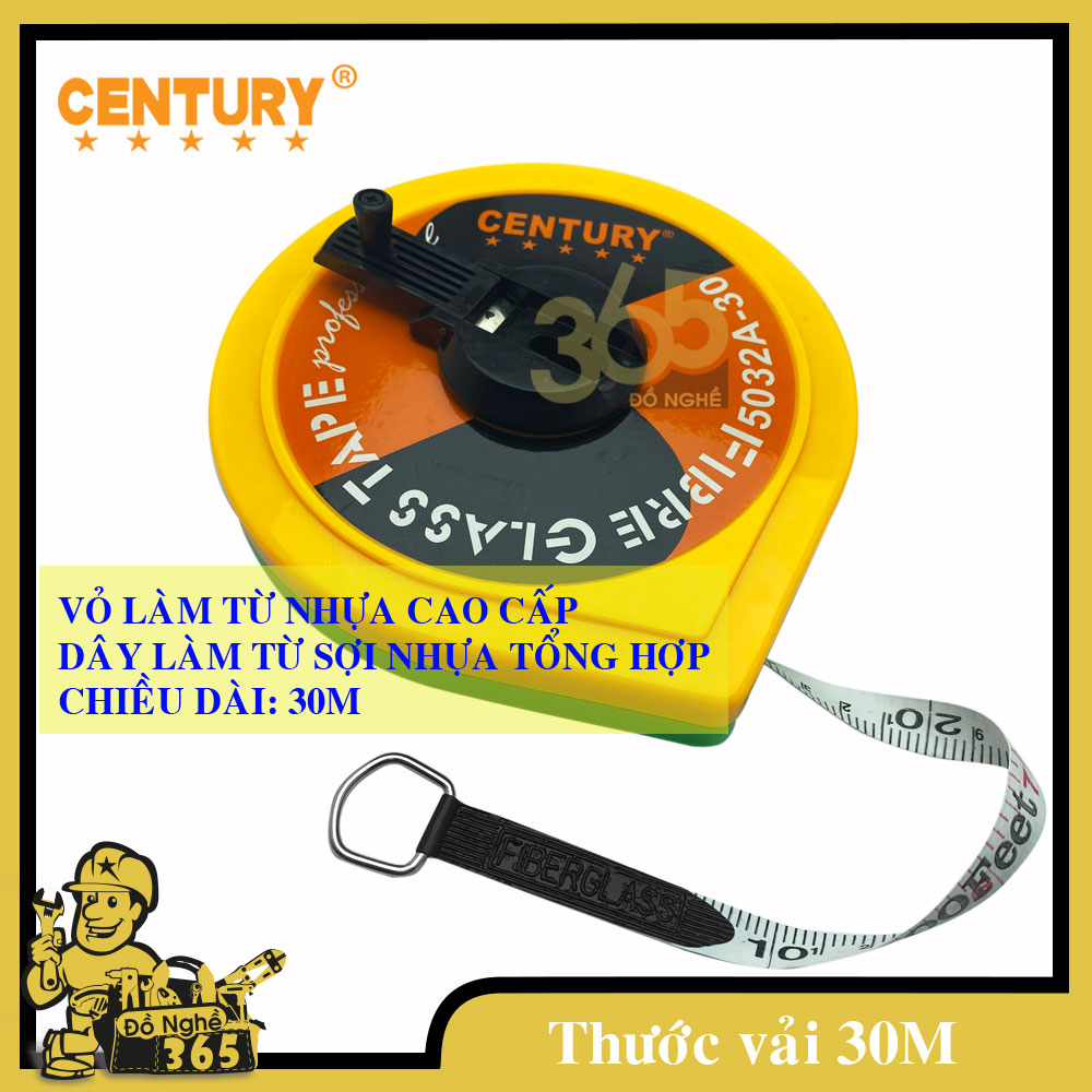Thước vải đo độ dài 30m Century , thước vải 30m, đo độ dài mặt phẳng, chiều cao tường, chiều dài nhà, đất