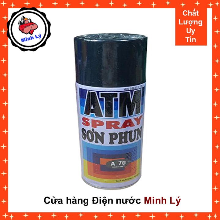 Sơn xịt atm màu xám đen a70