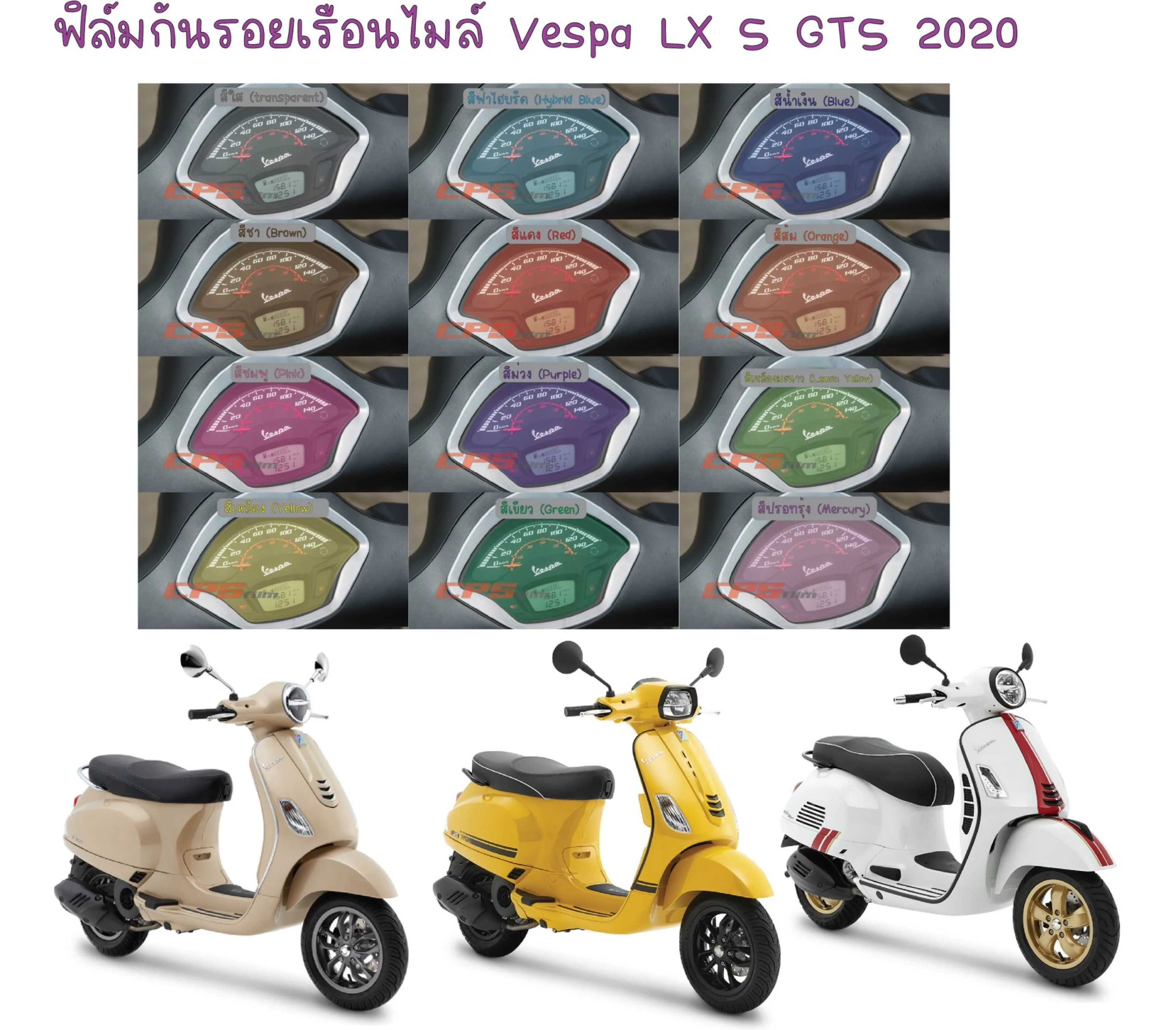 ฟิล์มกันรอยเรือนไมล์ Vespa LX S125 2020