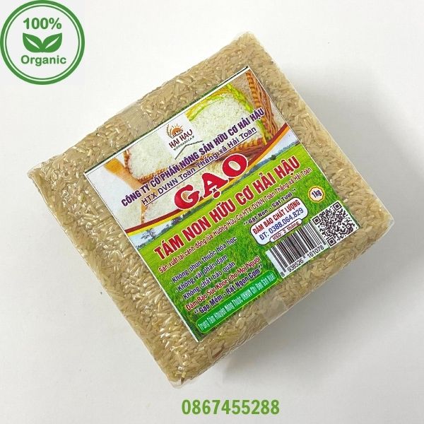 Gạo xát dối tám non hữu cơ Hải Hậu- gạo đặc biệt không đâu có- thích hợp với người khó ăn gạo lứt