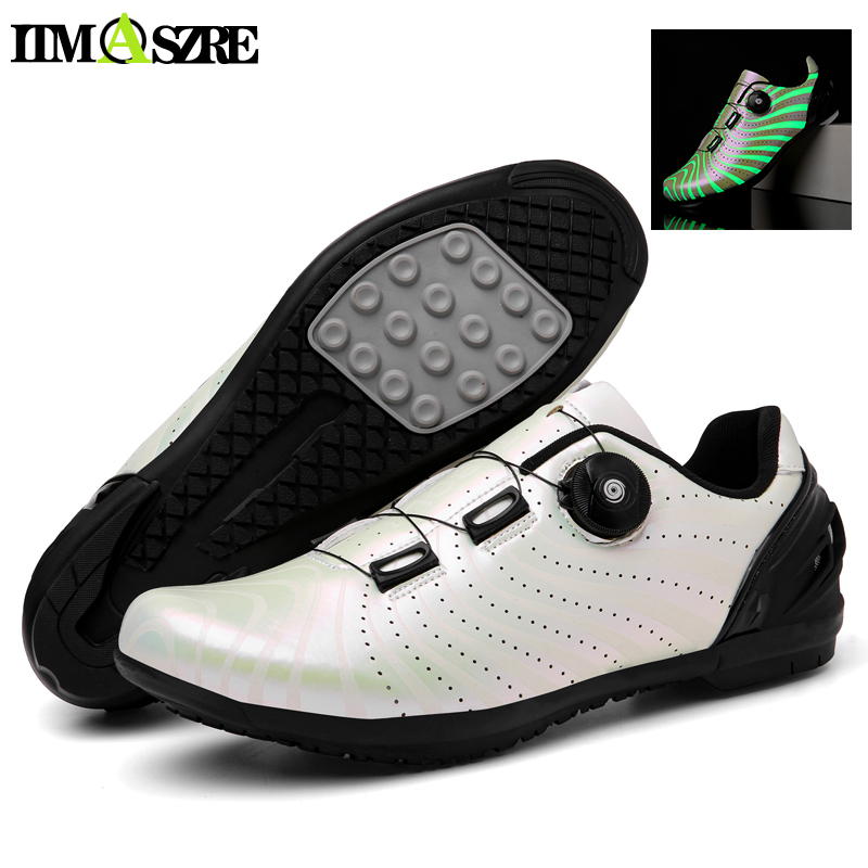 Màu trắng sáng trắng không khóa giày xe đạp xe đạp đường bộ xóa giày cho mtb rb tốc độ giày đi xe đạp không khóa giày xe đạp xe đạp leo núi giày cho bàn đạp phẳng không có khóa
