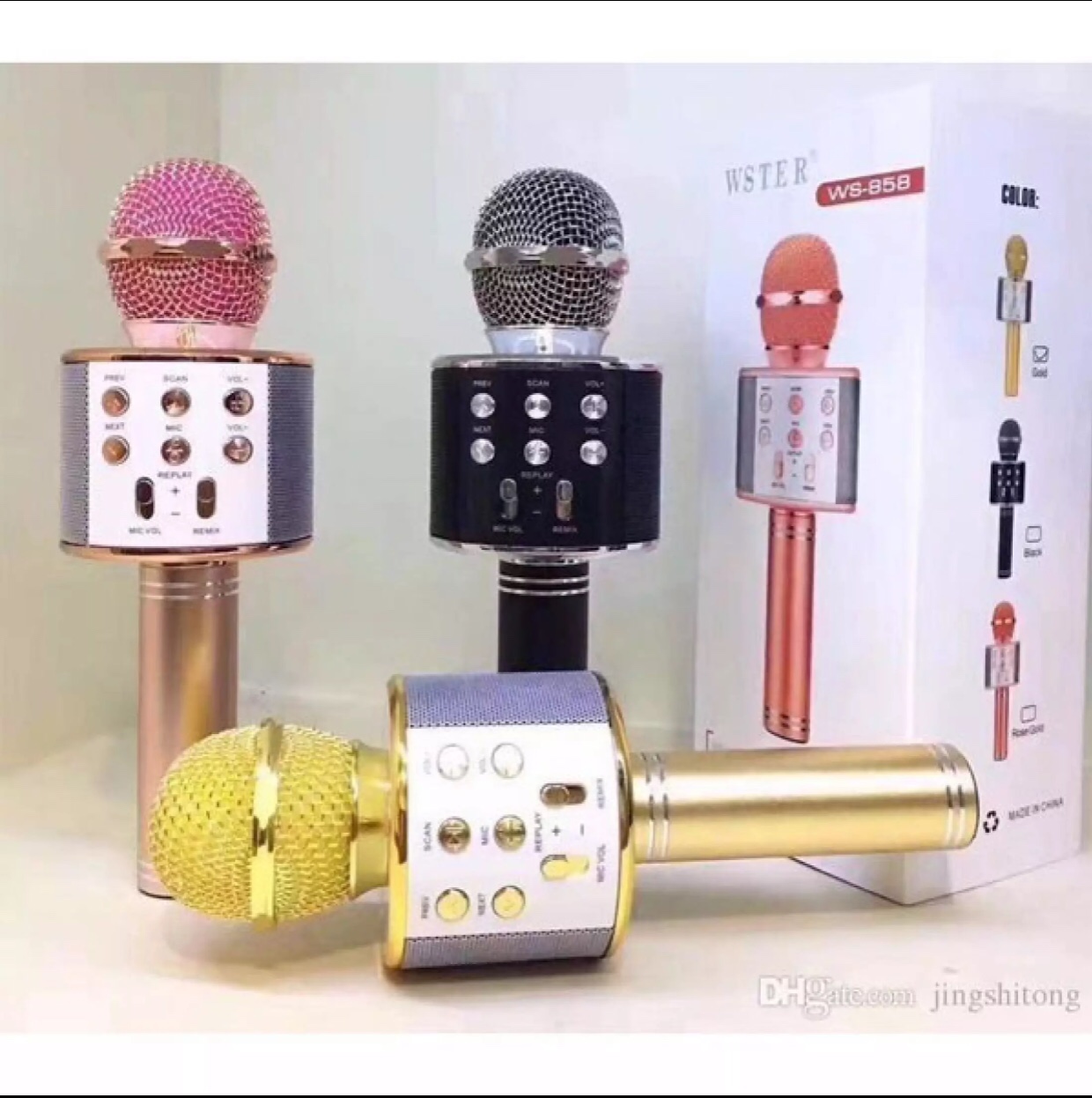 Mic Hát Karaoke Bluetooth Không Dây WS858 - Âm vang - Ấm - mic hát karaoke cầm tay mini，loa bluetooth mini giá rẻ，mic hát karaoke，mic hát karaoke bluetooth，mic bluetooth karaoke