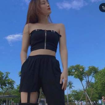 ÁO ỐNG CÚP NGỰC PHỐI KHOEN DÁNG ÔM FORM 45KG