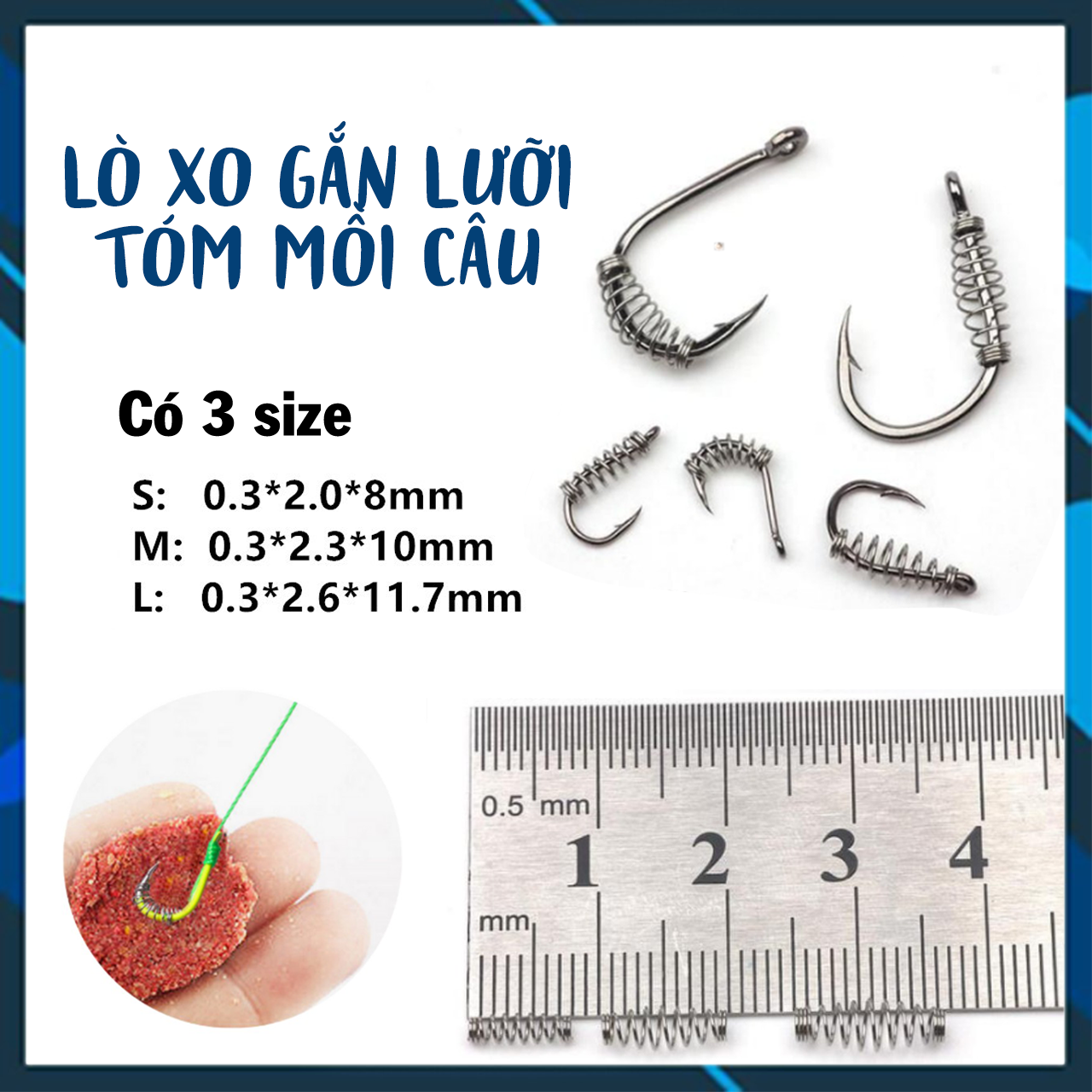 [10 chiếc] Lò Xo Tóm Mồi Gắn Lưỡi Câu Cá, Lò Xo Gắn Lưỡi, Phụ Kiện Câu Cá, Thích Hợp Câu Đơn, Câu Đài - HM2K