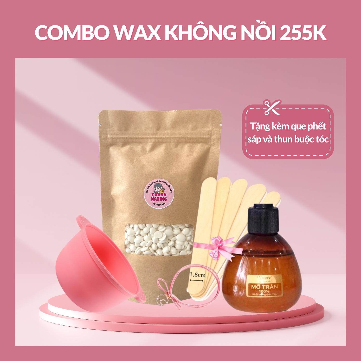 Combo waxing kèm chén silicon sáp wax và mỡ trăn