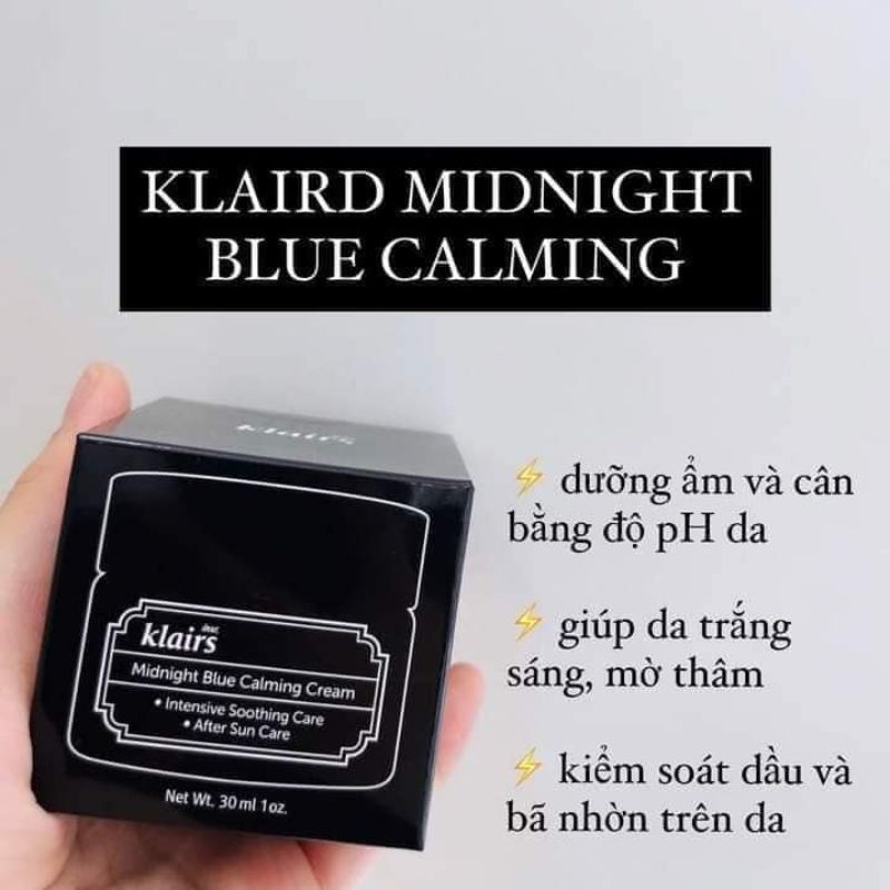 Kem dưỡng phục hồi da Klairs Midnight Blue Calming Cream