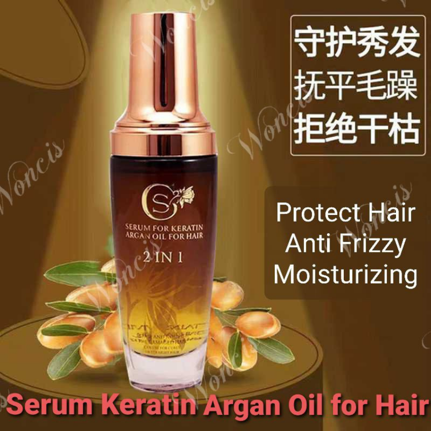 Tinh dầu dưỡng tóc mềm mượt Keratin Argan Oil 2 in 1 60ml giúp dưỡng tóc, mềm mượt tóc -Dung tích: 60ml