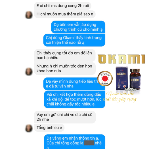 Viên uống giảm rụng và mọc tóc Okami