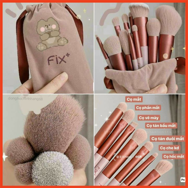 cọ trang điểm, bộ cọ trang điểm 13 cây, 8 cây, Bộ Cọ Trang Điểm Chuyên Nghiệp, Cọ Đánh Phấn Nền, Cọ Đánh Phấn Mắt Bảo Hành 12 Tháng