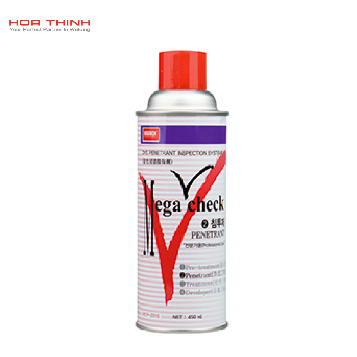 Nabakem - Dung dịch kiểm tra vết nứt mối hàn Megacheck Penetrant, 450ml/bình