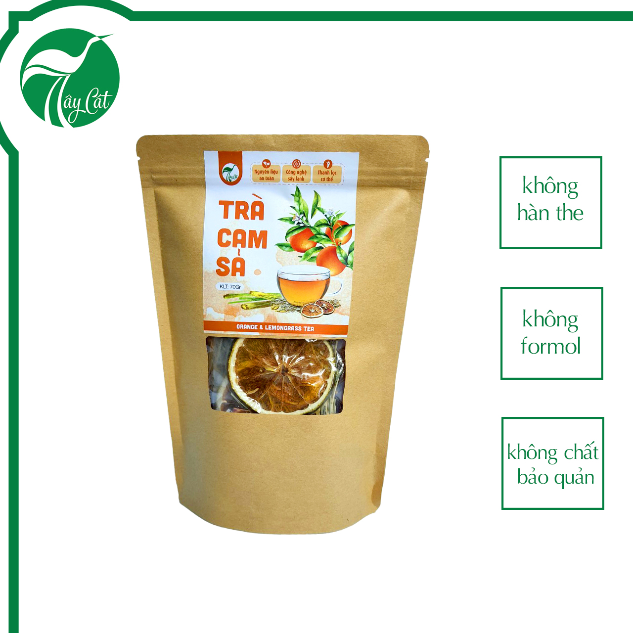Trà cam sả - Túi 70g - Nước uống detox thơm ngon