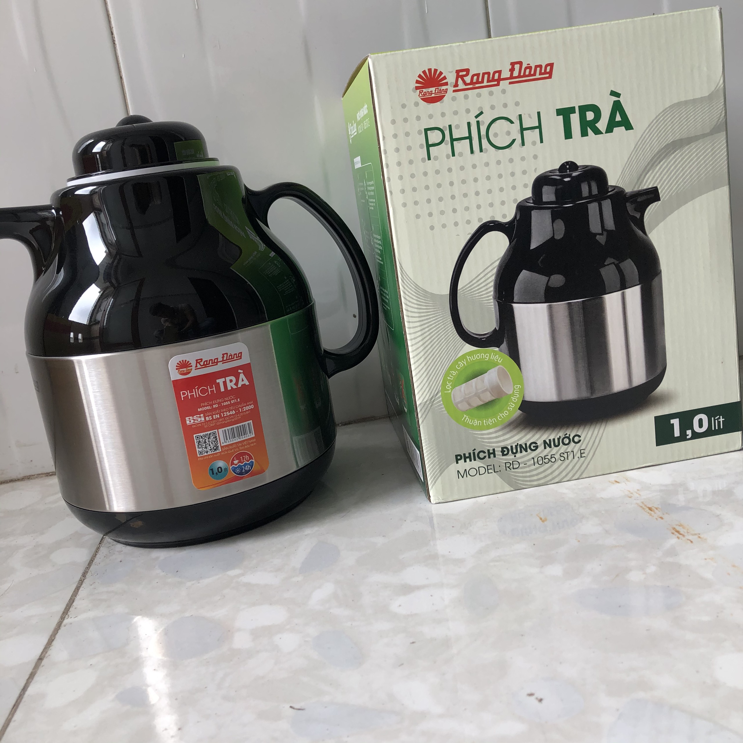 Phích Trà Giữ Nhiệt 1 lít Rạng Đông_RD-1055 ST1.E