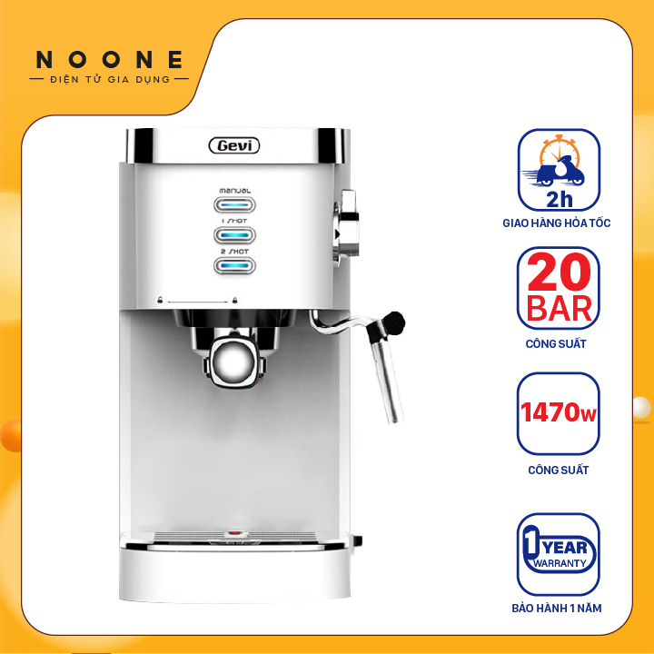 GEVI Máy pha cà phê Espresso, máy pha cà phê 20Bar với bình chứa nước có thể tháo rời - Đảm bảo chất lượng