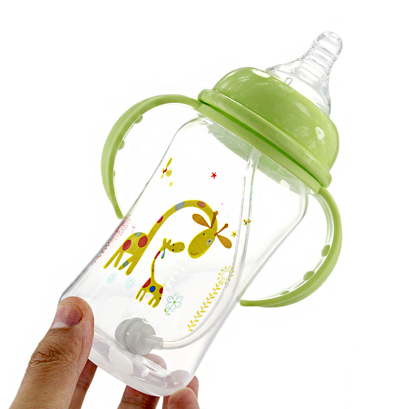 210 ml/330 ML Chống Sốc Cho Bé chống Sippy Cốc Trẻ Em Uống Chai Trẻ Sơ Sinh Trẻ Học Tập Uống Đôi Tay Cầm ống hút Nước Ép Chắc Chắn Bình Sữa