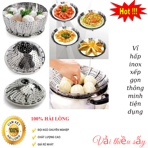 Vỉ hấp inox xếp gọn thông minh tiện dụng