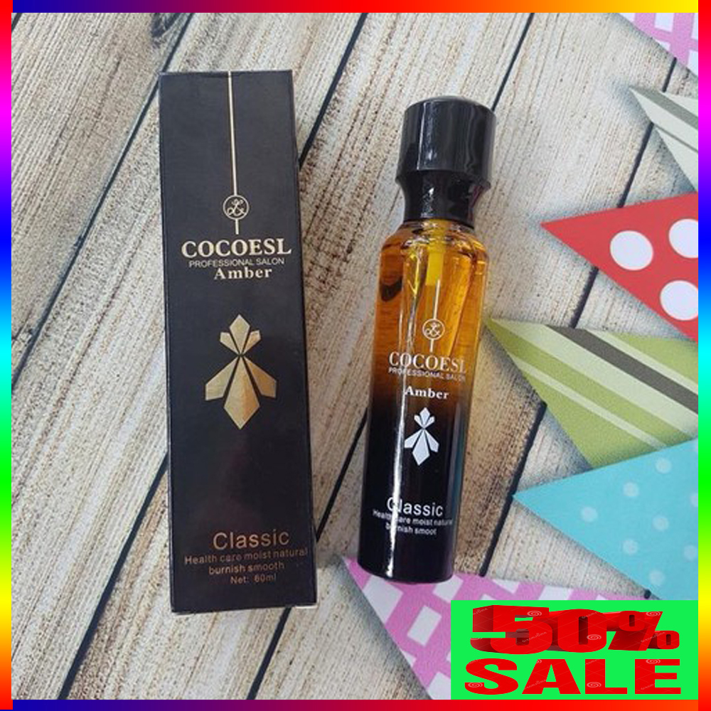Tinh Dầu Dưỡng Tóc - Tinh dầu dưỡng tóc cao cấp COCOESL Amber 60ml, nuôi dưỡng và phục hồi tóc hư tổn, không gây bết dính và không bị chẻ ngọn tóc.