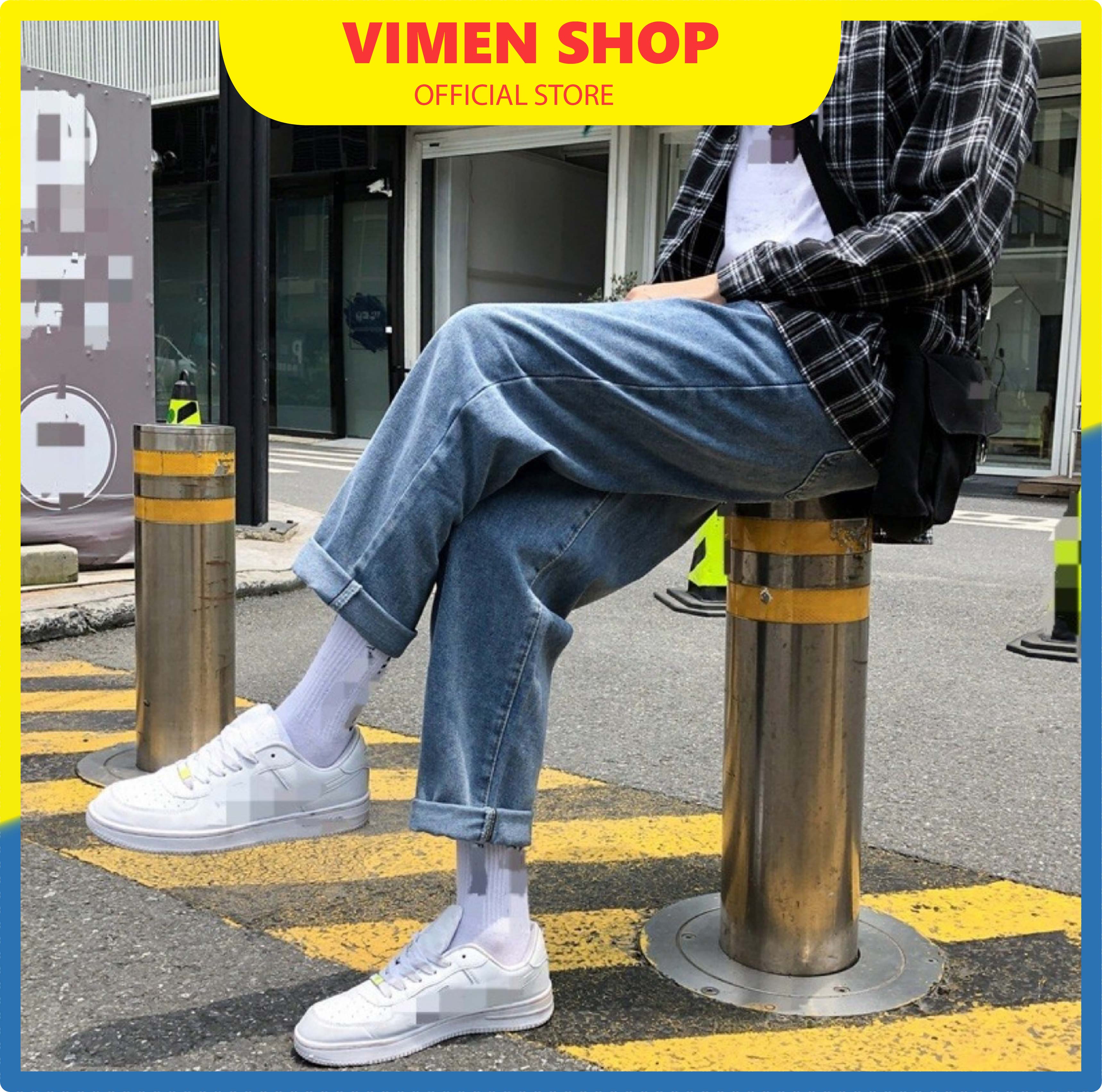 Quần Baggy Jean Nam Ống Rộng VIMEN SHOP - Quần Jean Basic Nam Ống Suông Cao Cấp Hàng Chuẩn Shop