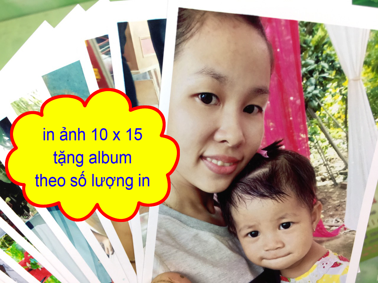 in ảnh 10 x 15 chưa ép giá 2k (combo 10 - 90 tấm) in từ 30 tấm được tặng kèm album đựng ảnh