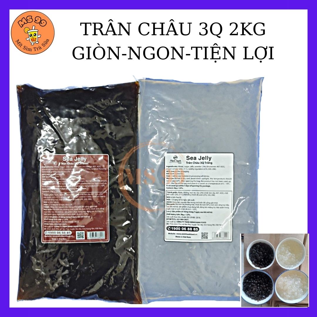 Sỉ 1 thùng trân châu 3q sea jelly Minh hạnh/ 3q trắng, đen, hoàng kim MS99