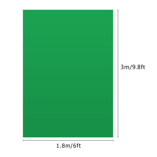 Andoer Phông Nền Màn Hình Màu Xanh Lá Cây Chuyên Nghiệp 1.8*3M/6 * 9.8ft Phông Nền Chụp Ảnh Studio Vải Polyester-Cotton Bền Giặt Được Thiết Kế Liền Mảnh, Để Chụp Chân Dung Sản Phẩm
