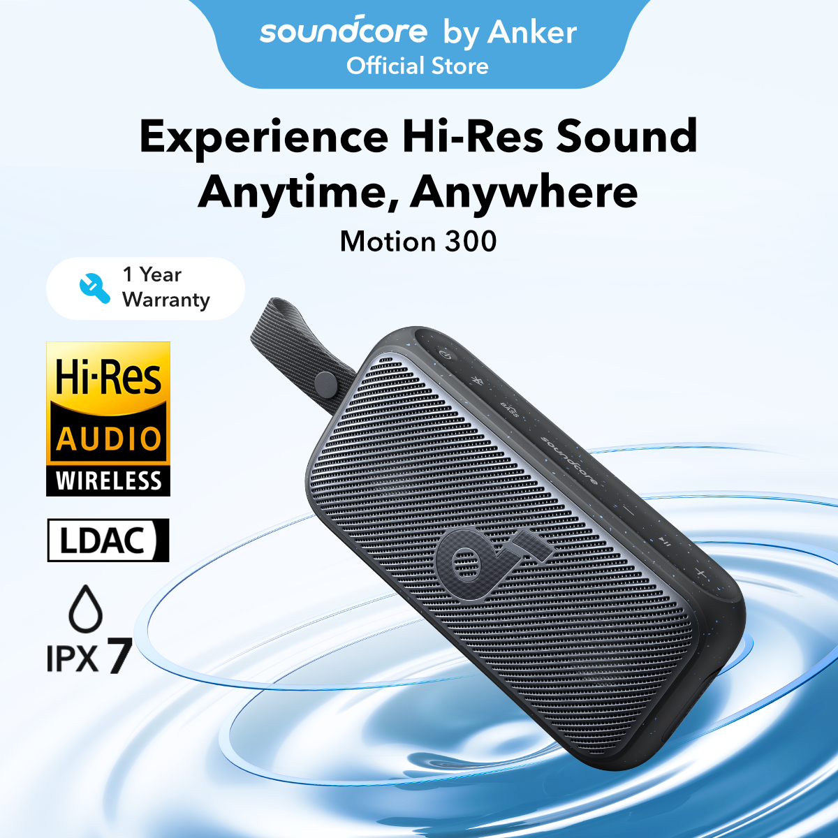 Soundcore Motion 300 Wireless Hi-Res Portable Speaker with BassUp, Bluetooth Speaker with SmartTune Technology