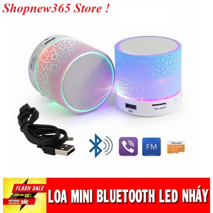 Loa mini bluetooth cầm tay đa năng A9 có đèn Led nháy theo nhạc - mẫu mới âm thanh siêu hay - Có khe cắm thẻ nhớ