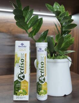 Viên sủi Actiso Râu ngô Rau má BETA EU mát gan bổ sung vitamin PP B C giải độc gan bổ gan - Tuýp 20 viên