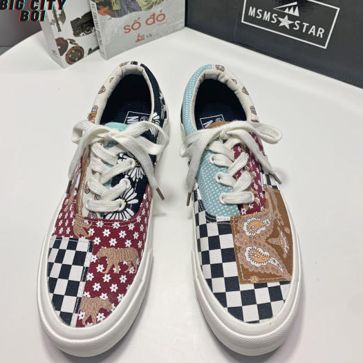 Giày Vansynn Dây Vải Họa Tiết Thổ Cẩm Nhiều Màu Sắc Unisex Hoa Văn Tự Nhiên Nam Nữ - Vải canvas Tiger Caro