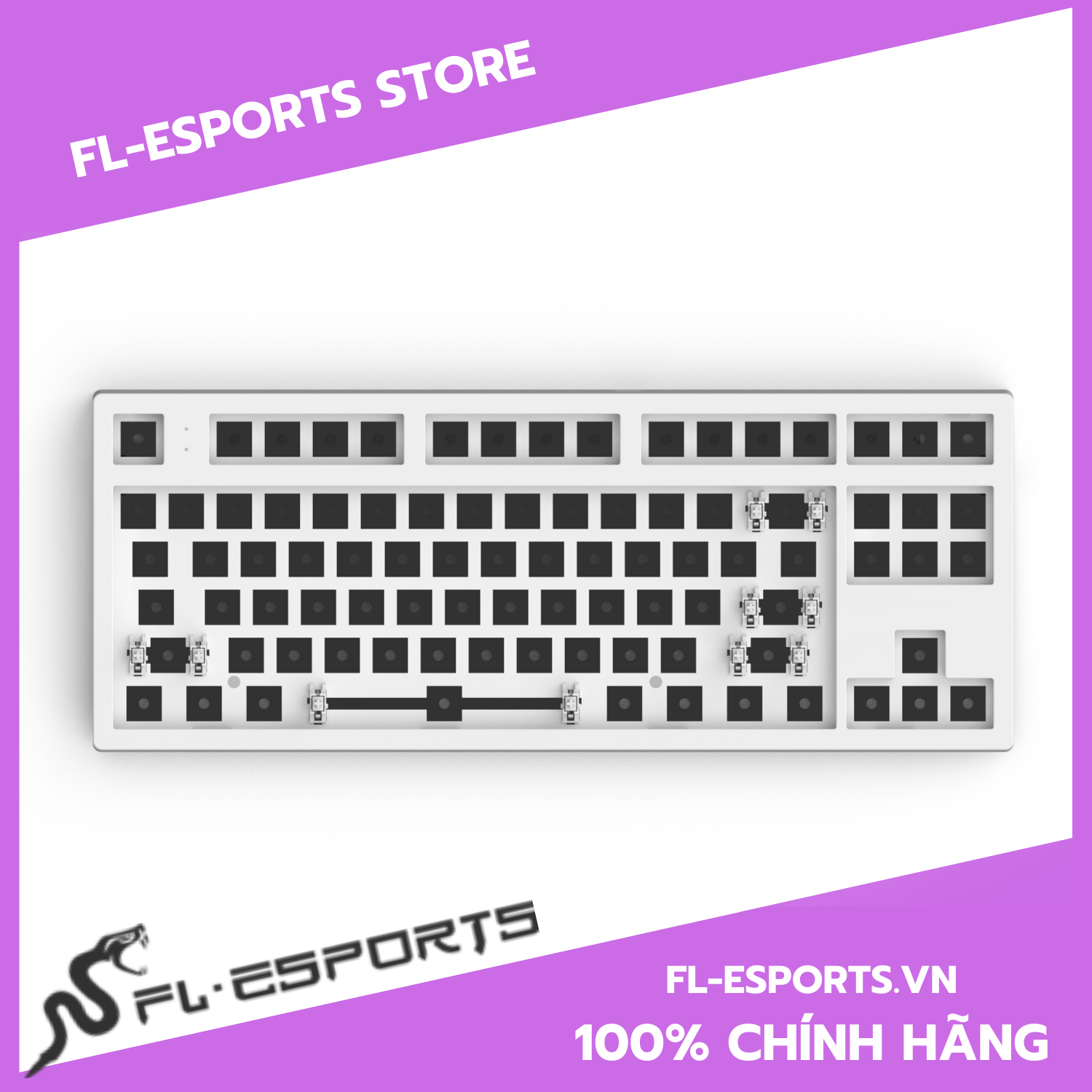 Bộ kit bàn phím cơ fl-esports mk870 3 mode , hot swap, mạch xuôi, led rgb - hàng chính hãng