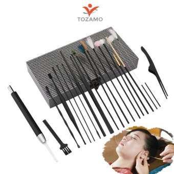 Bộ lấy Ráy Tai,Dụng Cụ Lấy Ráy Tai 20 Món Hộp Gỗ Mun,Tích Hợp Lấy Ráy Tai Có Đèn Cao Cấp TOZAMO