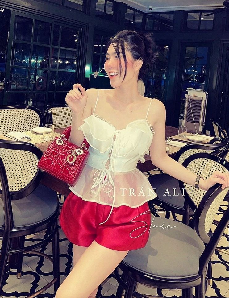 Set bộ tơ xốp hai dây tầng quần tappa cao cấp đứng phom cực xinh cực sang chảnh