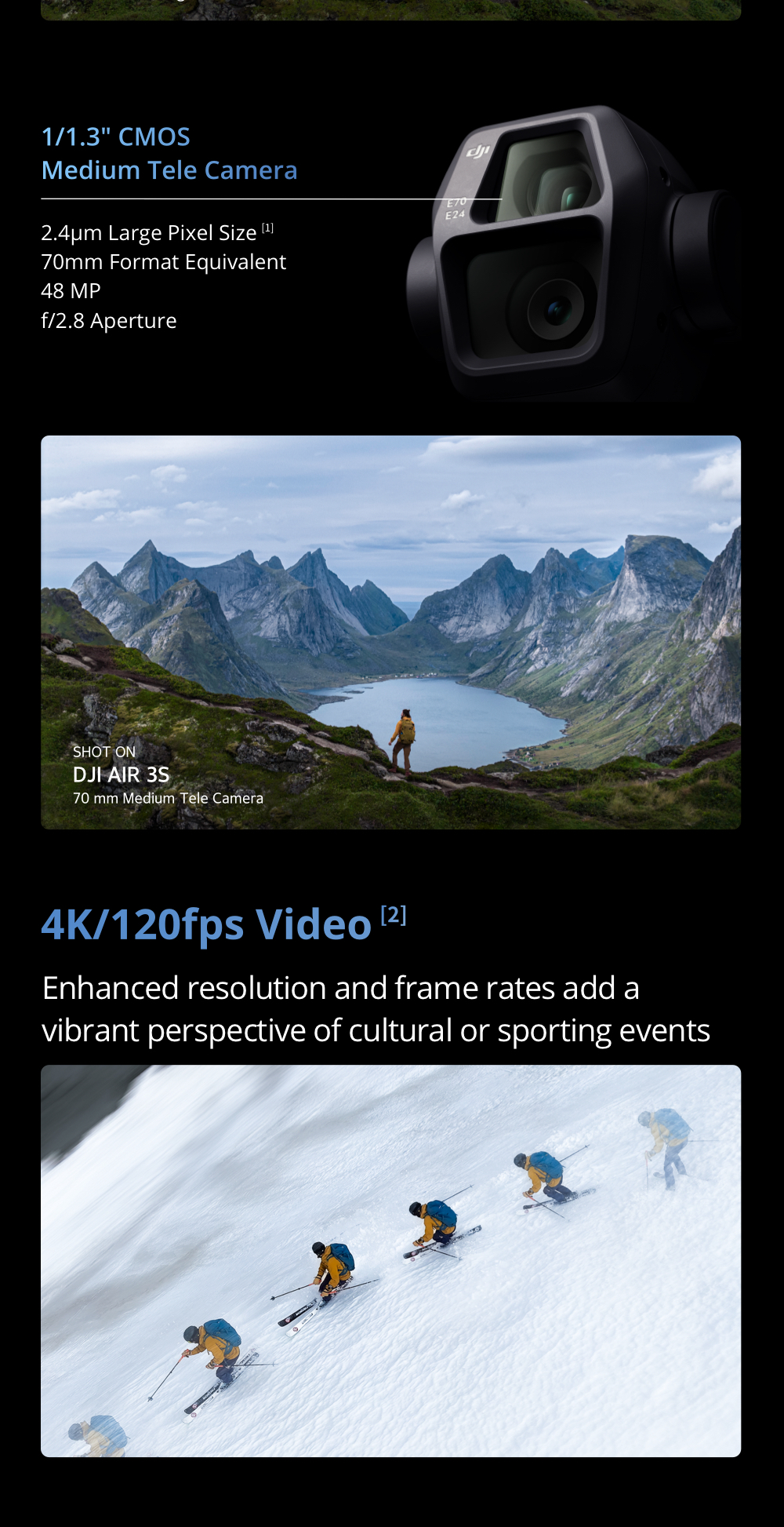 DJI Air 3S - Droni con fotocamera | Sensore CMOS da 1" | New Air Aesthetic | Smart RTH di nuova generazione | Doppia fotocamera primaria tele e grandangolare media | Rilevamento omnidirezionale degli ostacoli