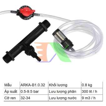 Bộ châm phân Venturi G1 Ren 34 (1 inch), Thiết bị châm bón phân tự động, châm bón phân cho hệ thống tưới