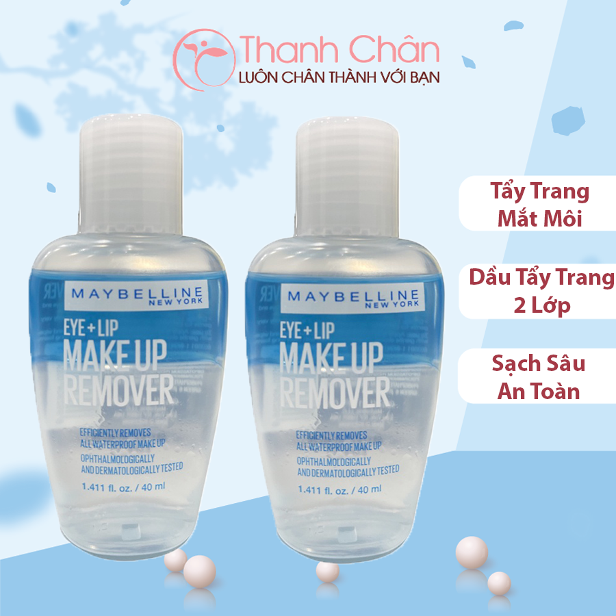 [HCM]Nước Tẩy Trang Mắt Và Môi Chuyên Dụng 2 lớp Maybelline New York Eye & Lip Makeup Remover 40ml