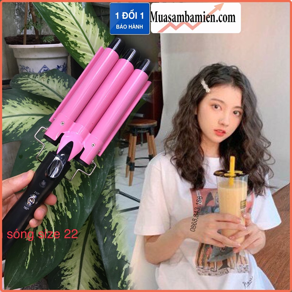 Máy bấm sóng nước 3 trục, uốn sóng JM01 size 22 hồng