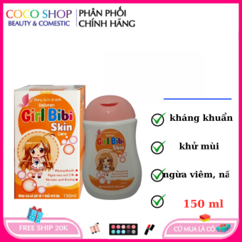 Dung dịch vệ sinh an toàn Girl Bibi giúp kháng khuẩn , ngăn mùi suốt 24h, dịu da – hộp 150ml