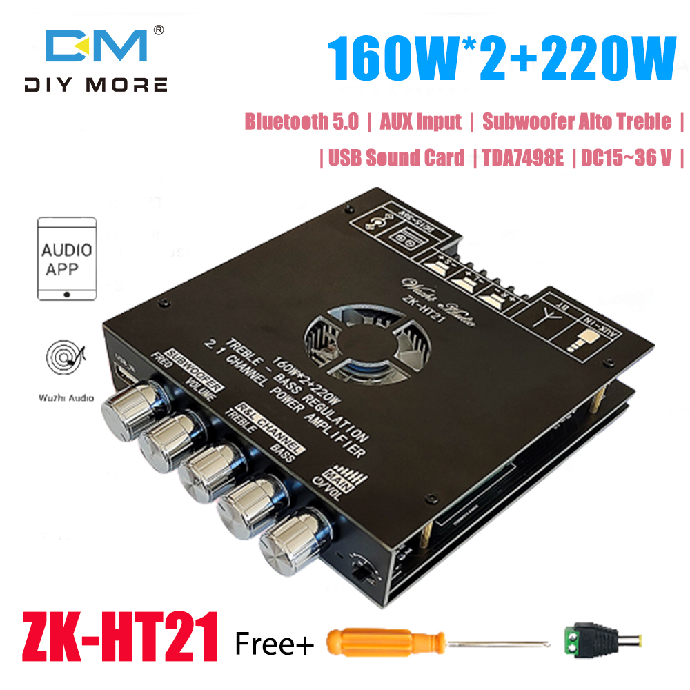 diymore ZK-TB21/ZK-HT21  Mô-đun Khuếch Đại Công Suất Kỹ Thuật Số Bluetooth 2.1 Âm Thanh Nổi 5.0 Kênh TPA3116/TDA7498E 2*50W 160WX2 + 220W Mô-đun Âm Thanh Không Dây Âm Nhạc Tại Nhà loa Siêu Trầm Cao Và Thấp