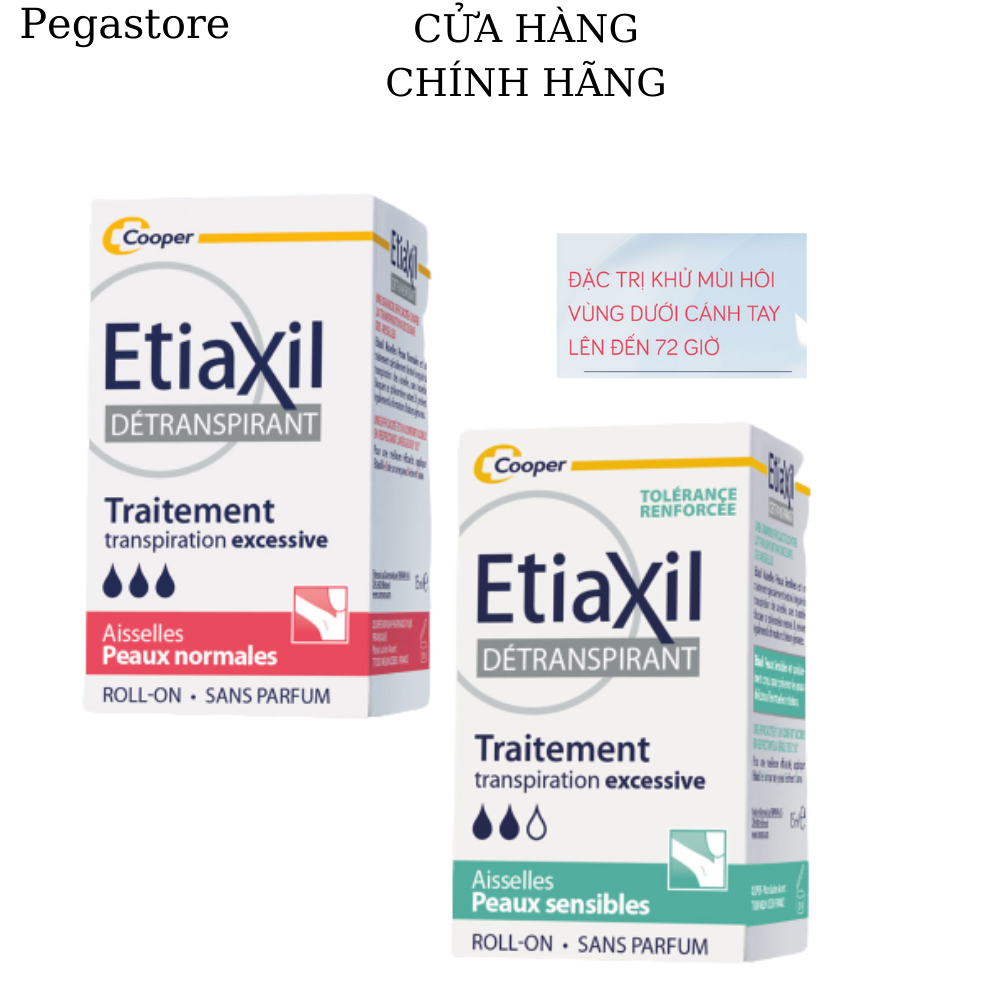 Lăn khử mùi Eti﻿axi﻿l lăng nách da nhạy cảm - xanh lăn khử mùi hôi nách da thường - đỏ lăng nách da siêu nhạy cảm - nâu -Pegastore