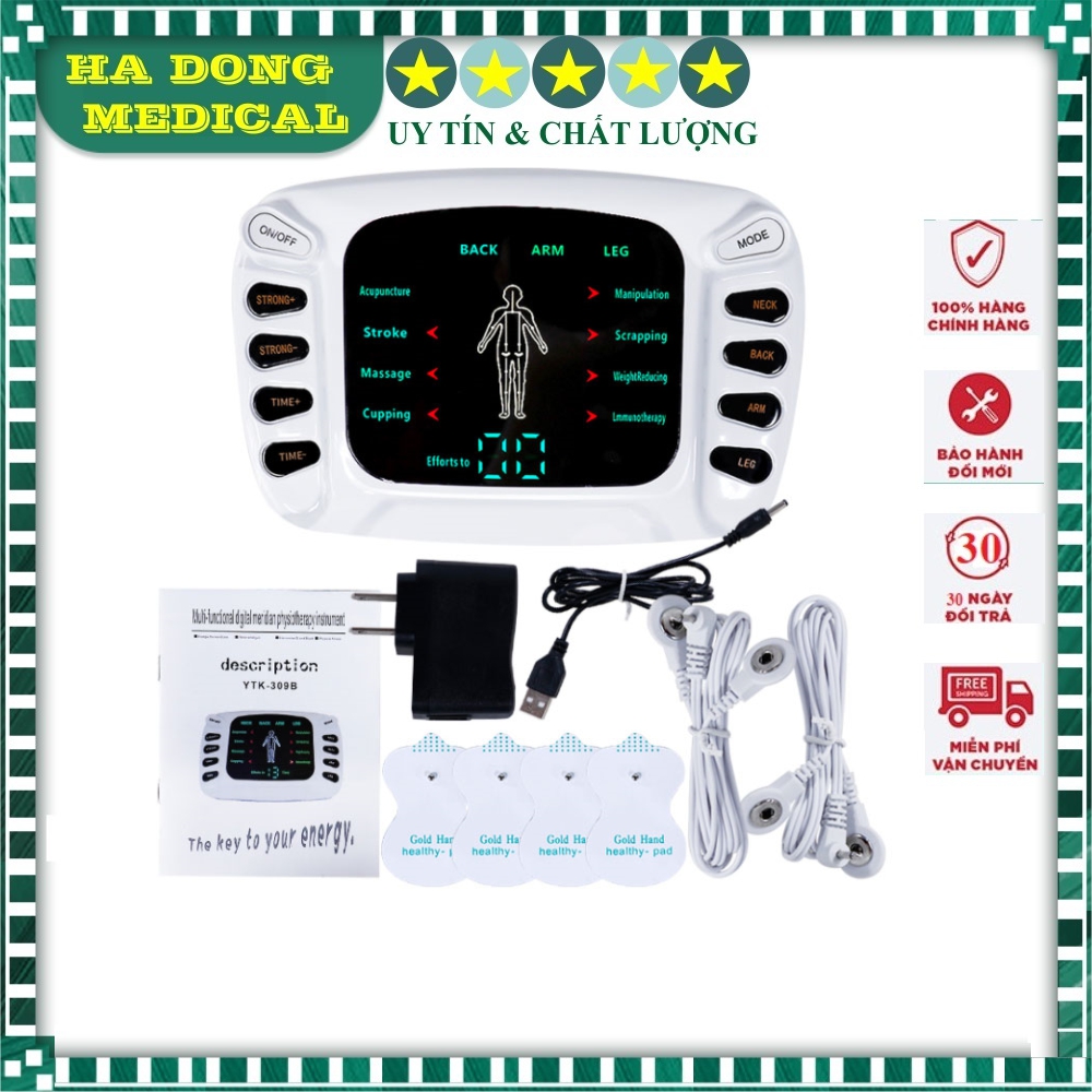Máy mát xa xung điện, máy massage trị liệu 8 miếng dán ytk390b