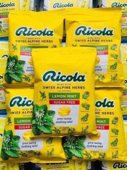 KẸO NGẬM HO-THÔNG CỔ RICOLA KHÔNG ĐƯỜNG - MỸ