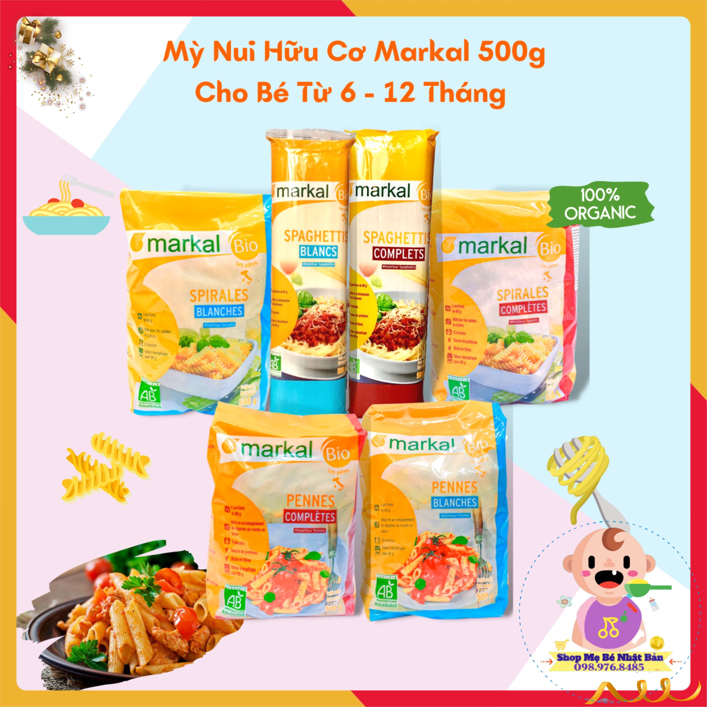 Mì nui hữu cơ markal 500g