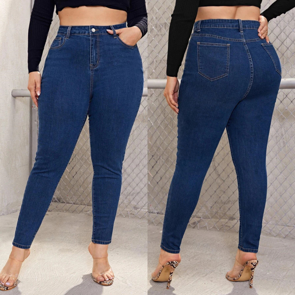 LADIES PLUS SIZE HIGHWAIST AND STRETCHABLE JONI DENIM SHORT SIze