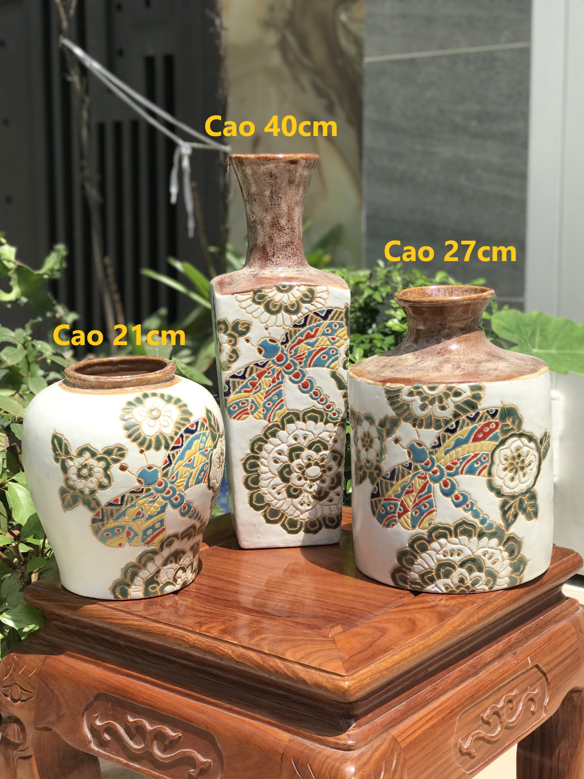 Bình hoa chuồn chuồn gốm sứ nam bộ trang trí, cấm hoa,decor