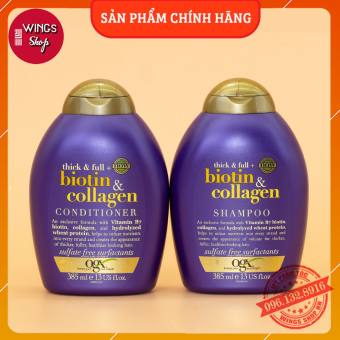 Cặp Dầu Gội Xả Biotin Collagen OGX 385ML | Giảm Rụng Tóc, Hỗ Trợ Mọc Tóc | Hàng Chính Hãng