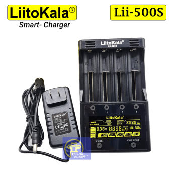 Bộ Sạc Pin siêu nhanh Liitokala Lii-500s  cao cấp kiểm tra được dung lượng kèm bộ sạc nguồn và tẩu sạc