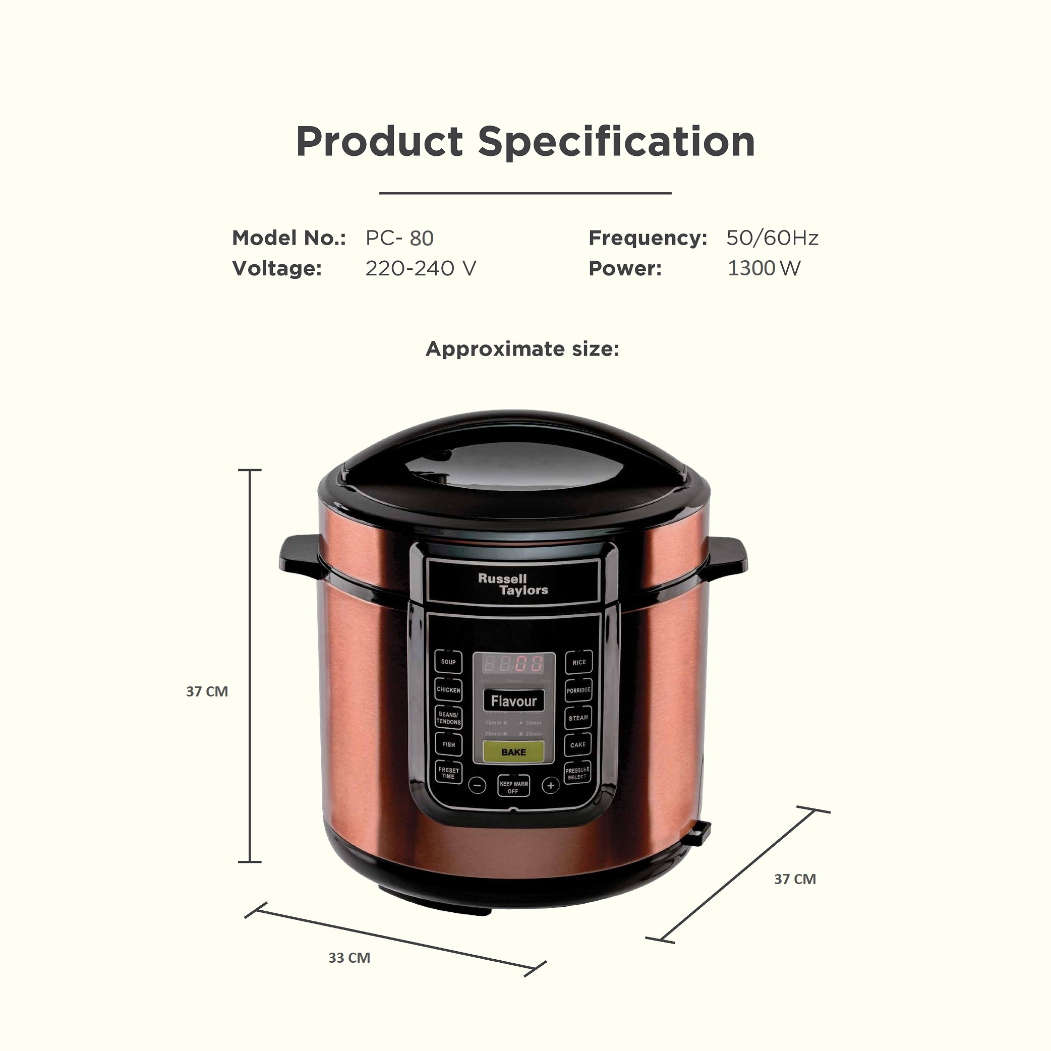 russell taylor pressure cooker 8l