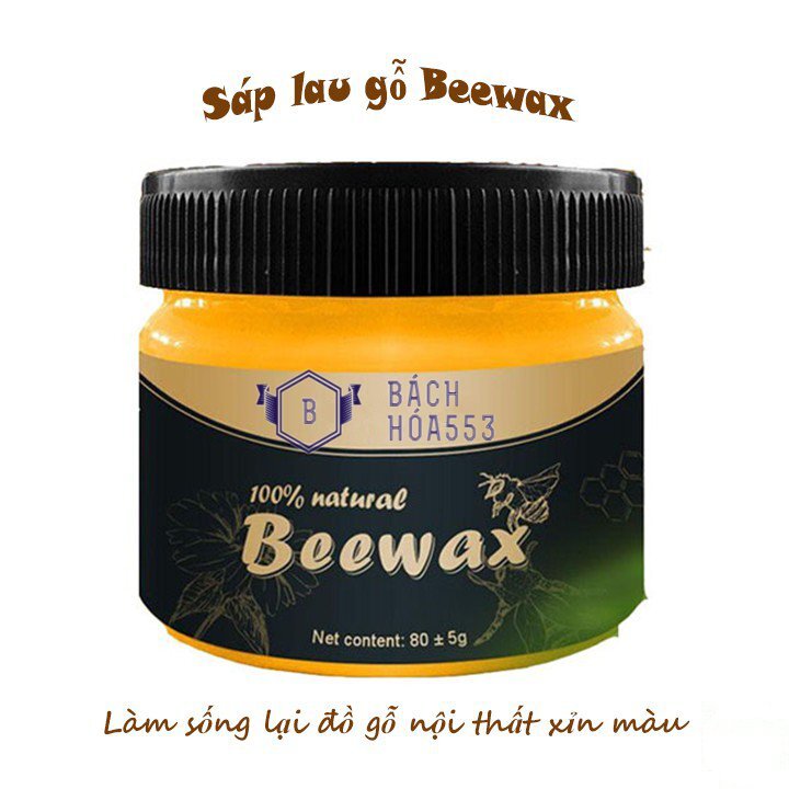 Hộp sáp ong đánh bóng đồ gỗ Beewax 80g - Sáp đánh bóng gỗ - Sáp ong đánh bóng gỗ - Sáp đánh bóng gỗ con ong KL989