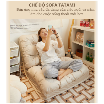 Sofa Giường Lười Tựa Lưng Ngồi Bệt Tatami Đệm Cao Su Non Cao Cấp - Sofa Bed Gấp Gọn Giá Rẻ 5 Cấp Độ Gập Ngả