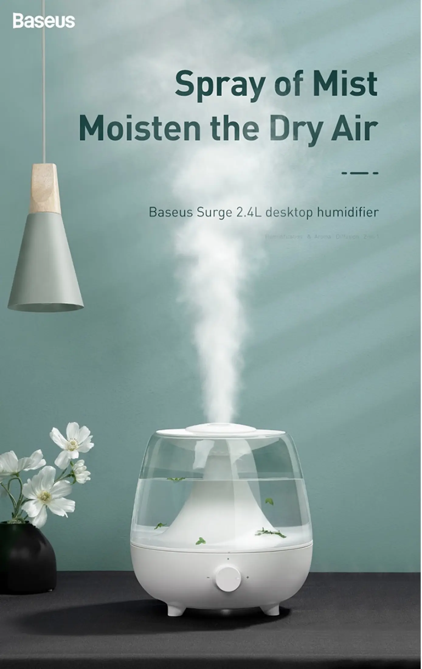 Baseus Surge Desktop Humidifier 2.4L Diffuser Aroma Mist Nebulizer buy online best price in pakistan