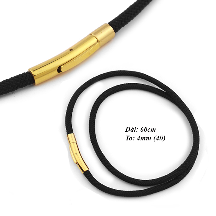 DÂY CHUYỀN SỢI DÙ THÁI KHÓA INOX MẠ VÀNG to 4li dài 60cm MDC105-6